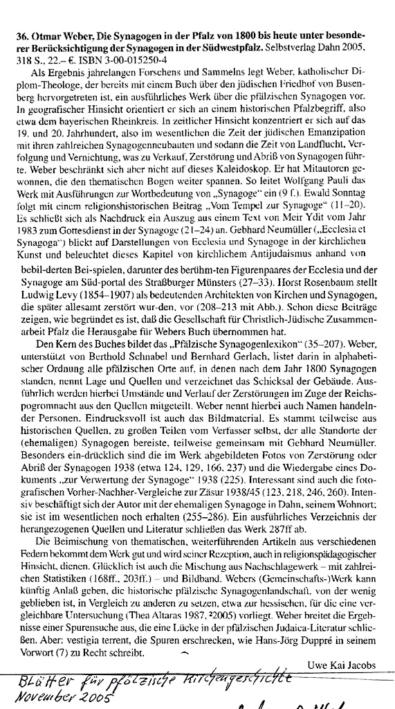Synagogen in der Pfalz